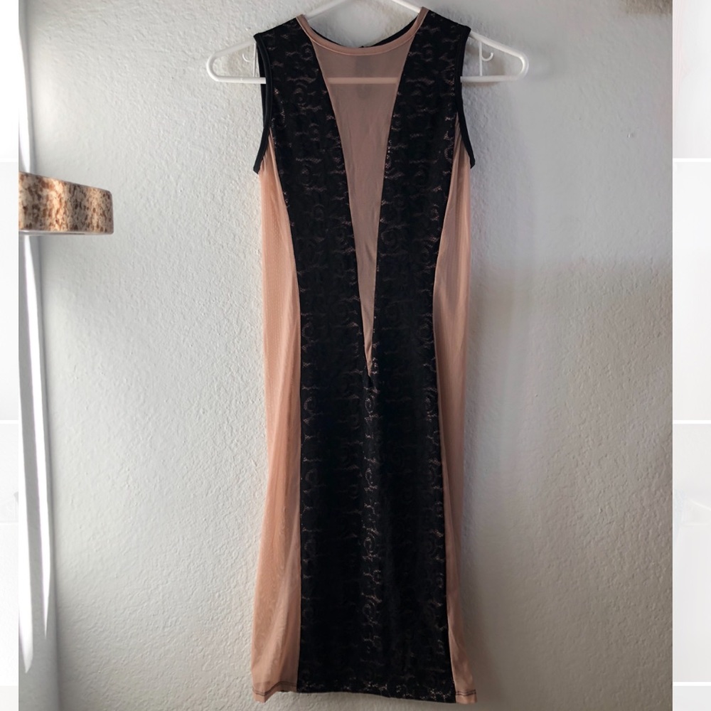 Mapalé Black Sheer Sides Mini Dress